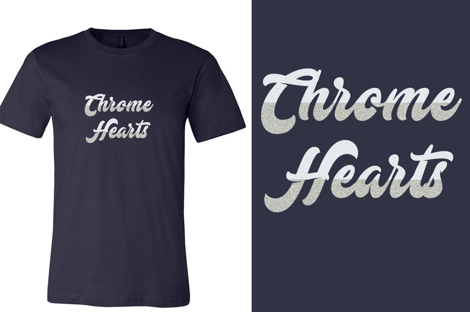 Chrome Hearts Designer font 2-color glitter Unisex t-shirt