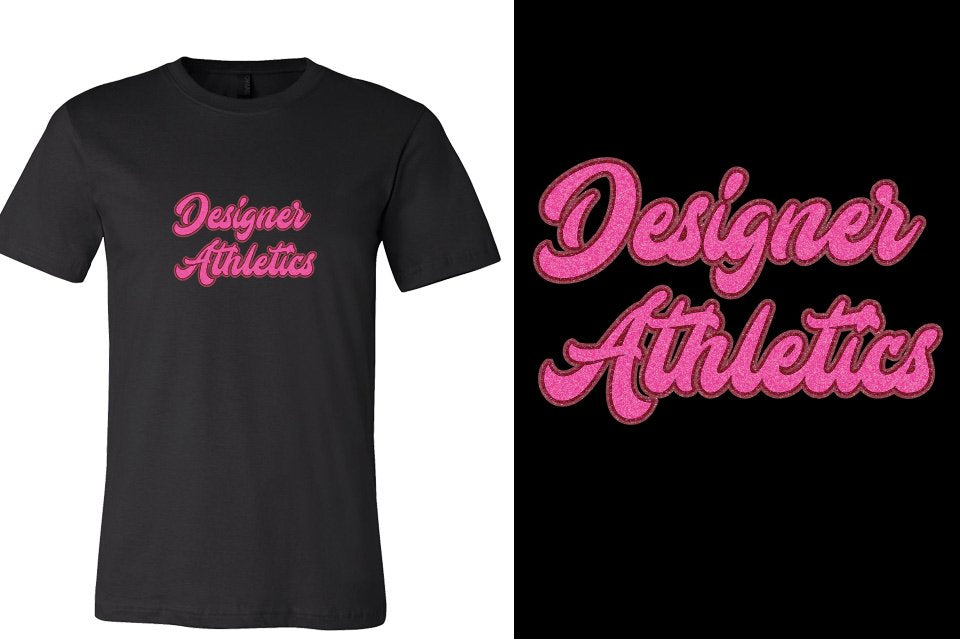 Designer Athletics - Designer font 3-color glitter Unisex t-shirt