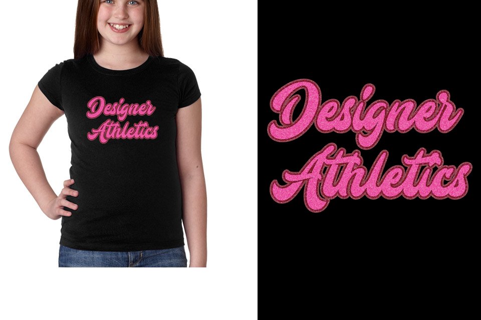 Designer Athletics - Designer font 3-color glitter Youth Girls' Princess T-Shirt