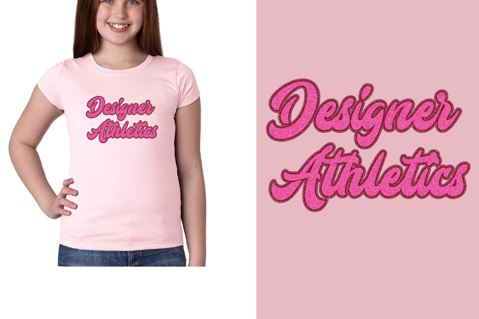 Designer Athletics - Designer font 3-color glitter Youth Girls' Princess T-Shirt