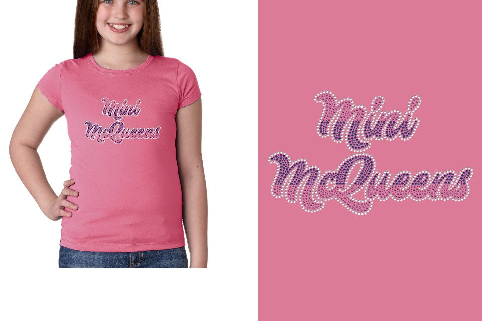 Rhinestones Mini McQueens Youth Girls' Princess T-Shirt