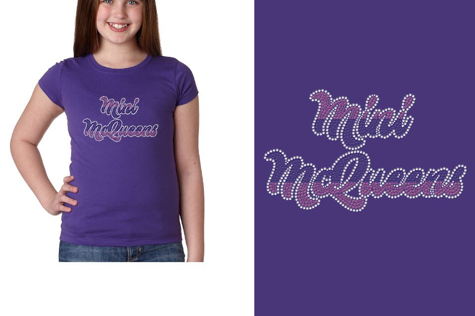 Rhinestones Mini McQueens Youth Girls' Princess T-Shirt