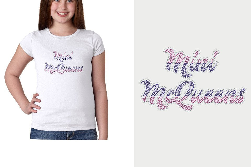 Rhinestones Mini McQueens Youth Girls' Princess T-Shirt
