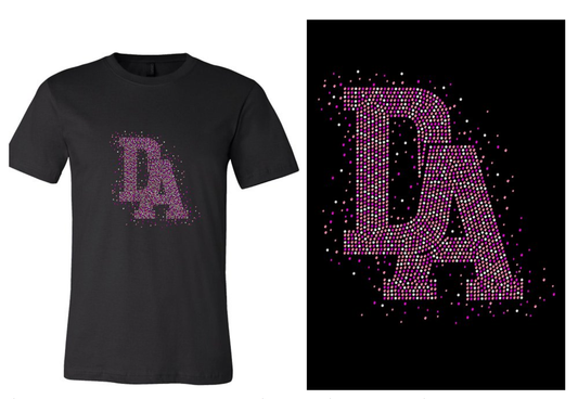 Rhinestones DA Interlocking Pink Stones Crystal Unisex t-shirt