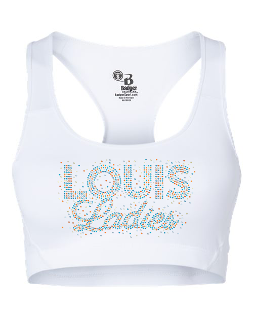 Rhinestones Louis Ladies Girls' Sports Bra