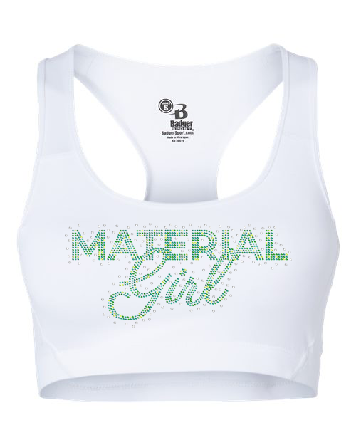 Rhinestones Material Girl Women's Sports Bra