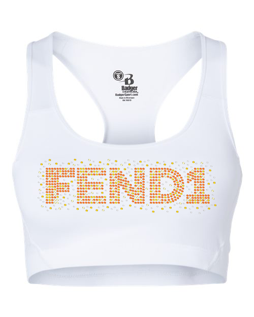 Rhinestones Fend1 Girls' Sports Bra