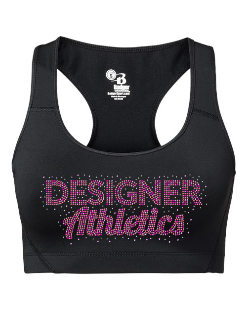 Rhinestones Designer Athletics Women's Sports Bra