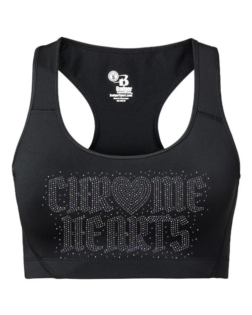 Rhinestones Chrome Hearts Women's Sports Bra