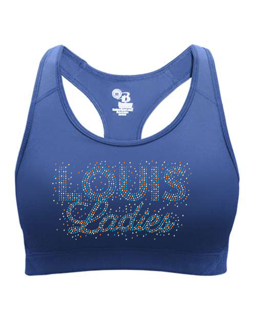 Rhinestones Louis Ladies Girls' Sports Bra