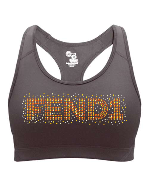 Rhinestones Fend1 Women's Sports Bra