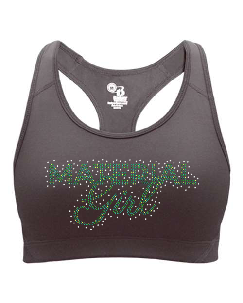Rhinestones Material Girl Women's Sports Bra