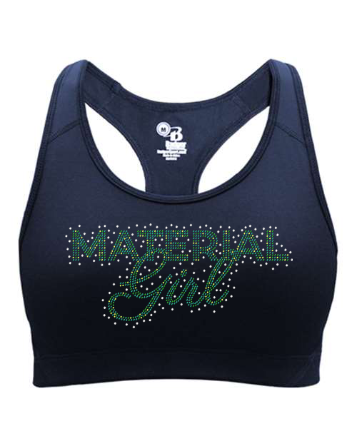 Rhinestones Material Girl Girls' Sports Bra