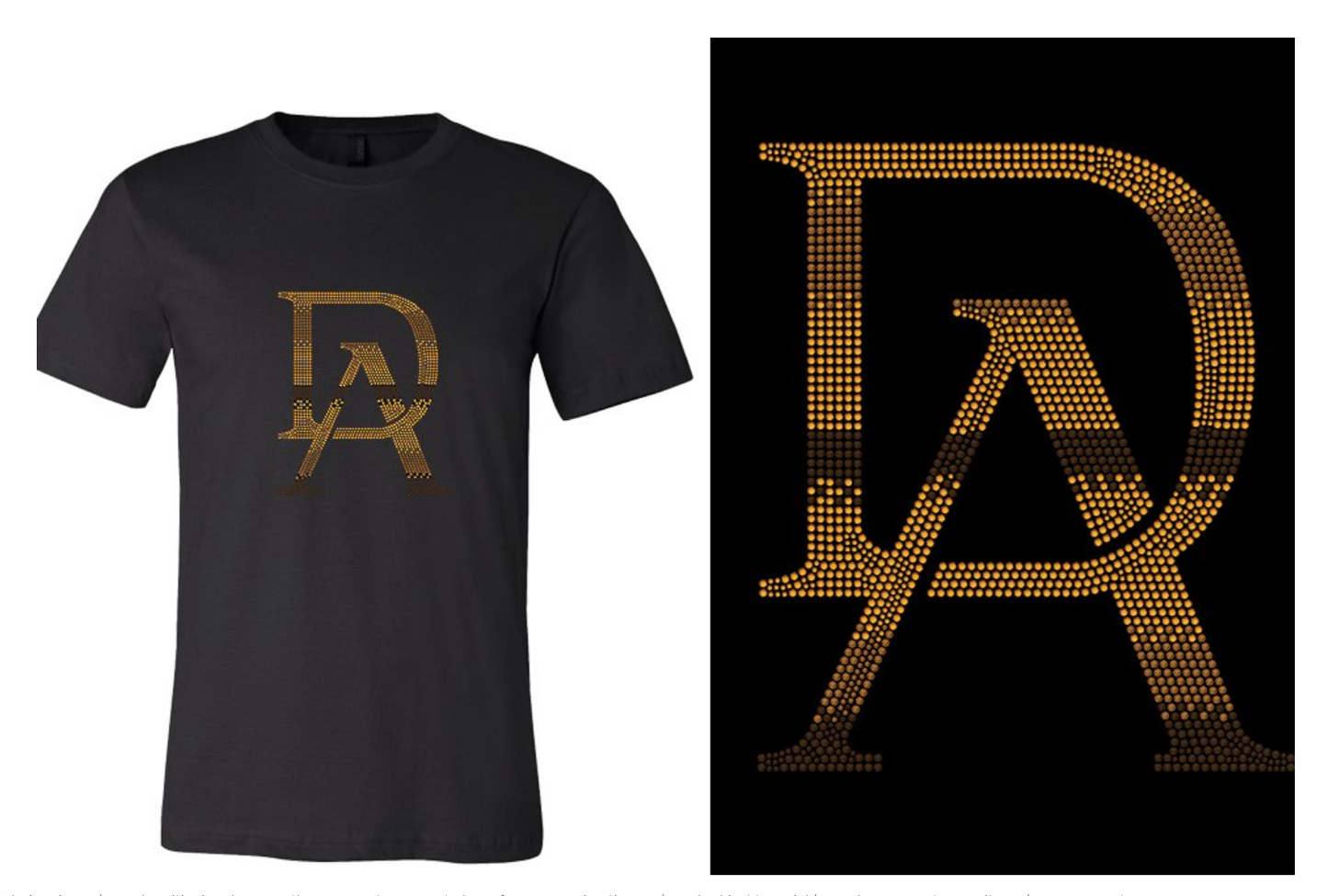 Rhinestones DA Interlocking Gold Brown Stones Unisex t-shirt