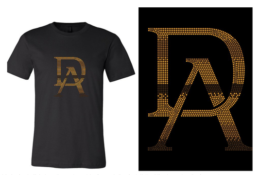 Rhinestones DA Interlocking Gold Brown Stones Unisex t-shirt