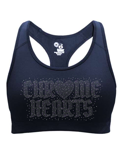 Rhinestones Chrome Hearts Girls' Sports Bra