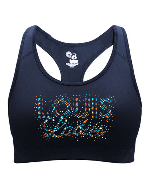 Rhinestones Louis Ladies Girls' Sports Bra