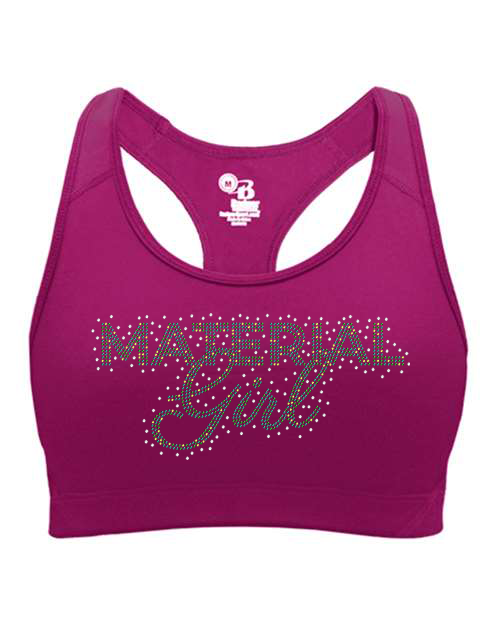 Rhinestones Material Girl Girls' Sports Bra