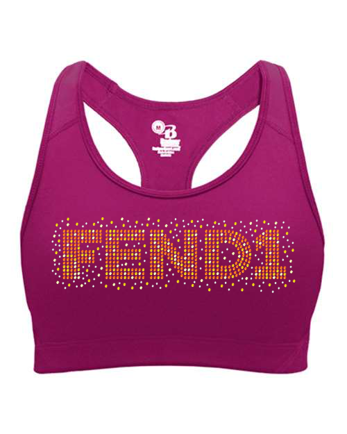 Rhinestones Fend1 Women's Sports Bra