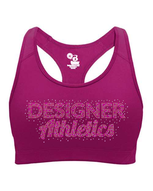 Rhinestones Designer Athletics Girls' Sports Bra