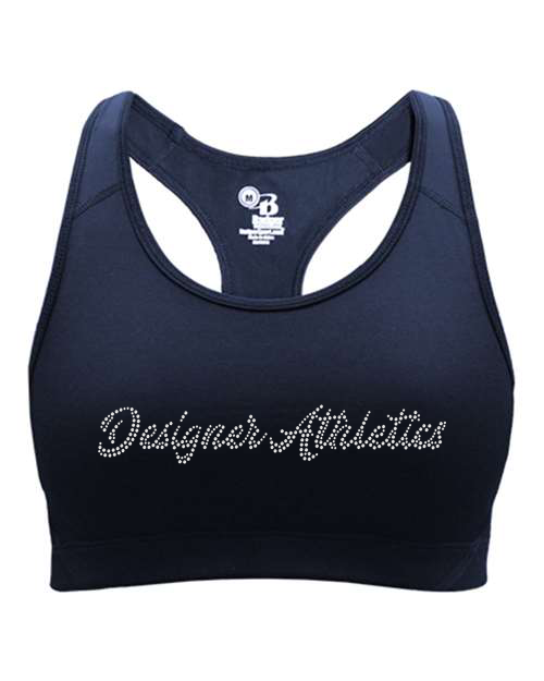 Rhinestones Designer Athletics 1-line stones Girls' Sports Bra