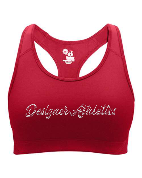 Rhinestones Designer Athletics 1-line stones Girls' Sports Bra
