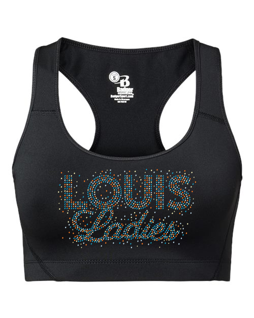 Rhinestones Louis Ladies Women's Sports Bra