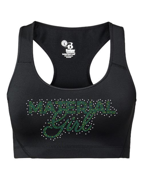 Rhinestones Material Girl Girls' Sports Bra