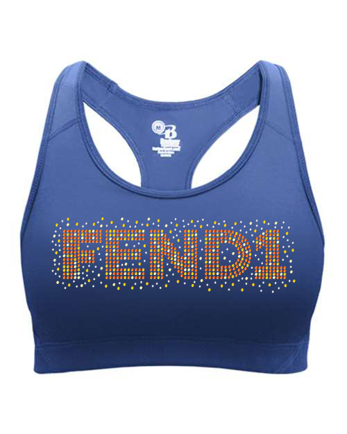 Rhinestones Fend1 Women's Sports Bra