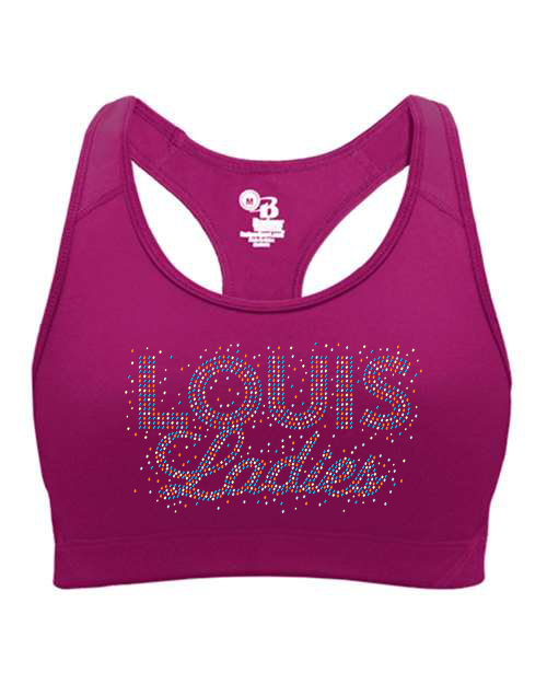 Rhinestones Louis Ladies Women's Sports Bra