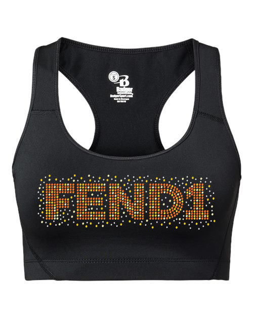 Rhinestones Fend1 Women's Sports Bra