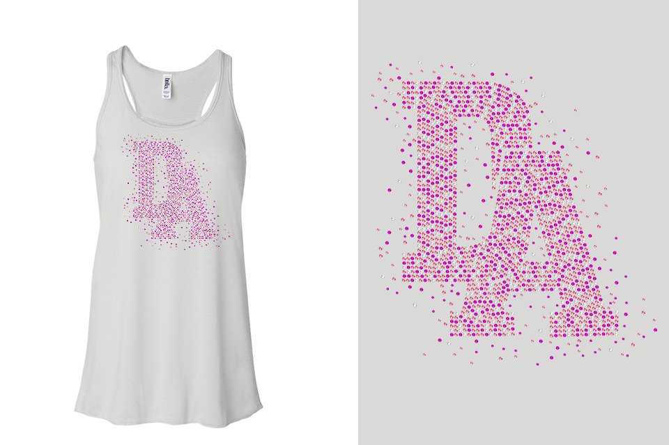 Rhinestones DA Interlocking Pink Stones Crystal Youth Flowy Racerback Tank