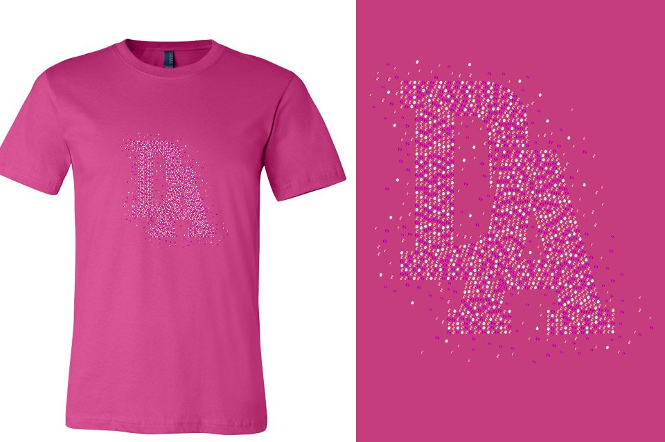 Rhinestones DA Interlocking Pink Stones Crystal Unisex t-shirt