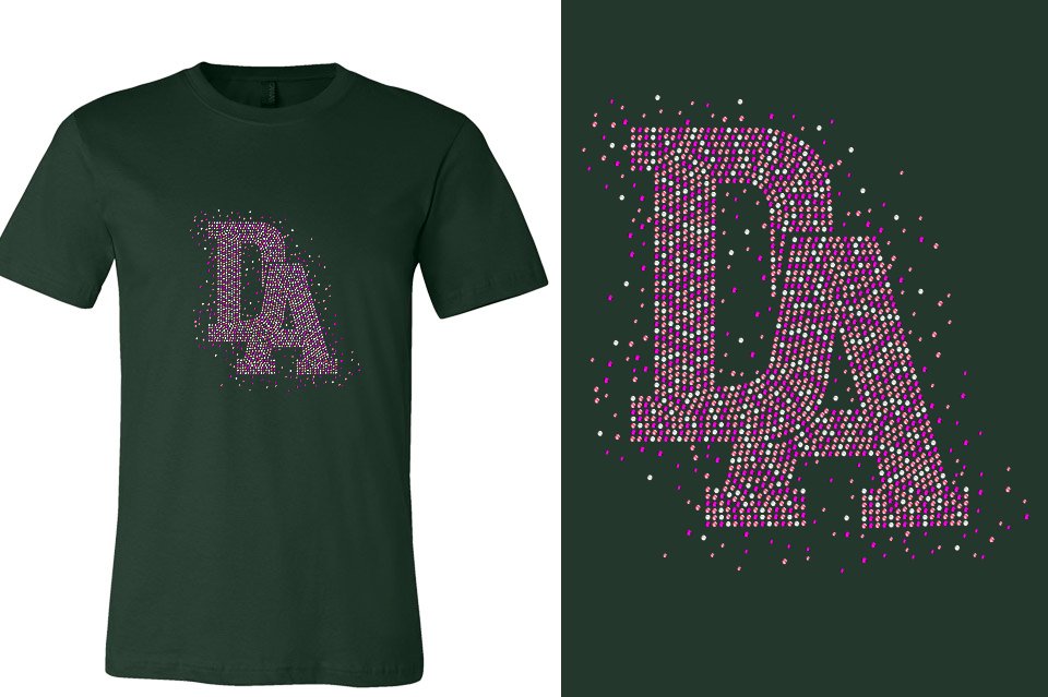 Rhinestones DA Interlocking Pink Stones Crystal Unisex t-shirt