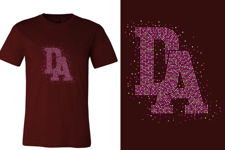 Rhinestones DA Interlocking Pink Stones Crystal Unisex t-shirt