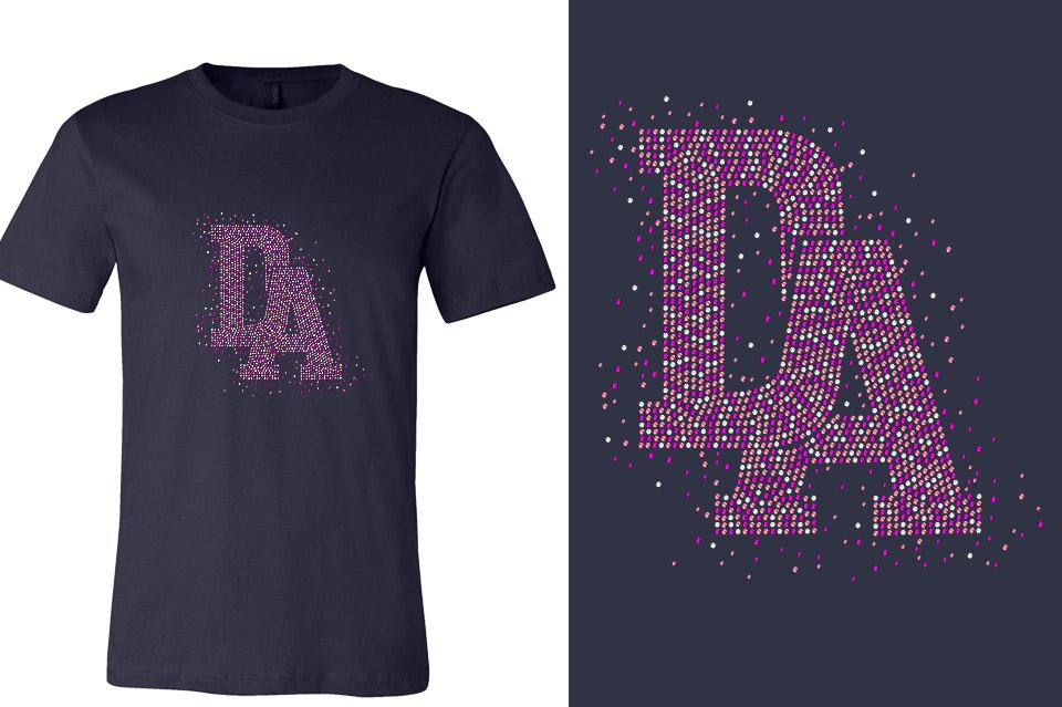 Rhinestones DA Interlocking Pink Stones Crystal Unisex t-shirt