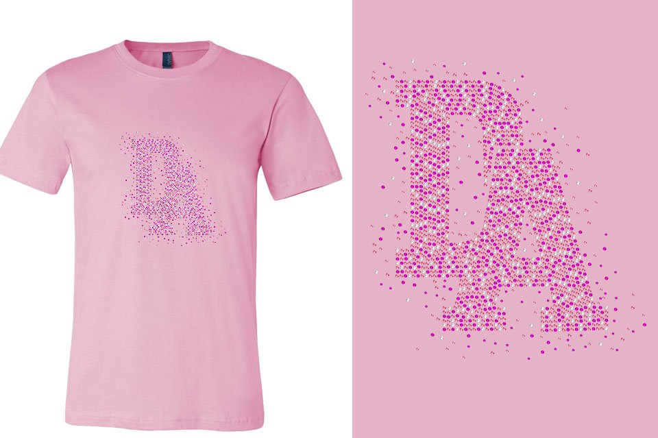 Rhinestones DA Interlocking Pink Stones Crystal Unisex t-shirt