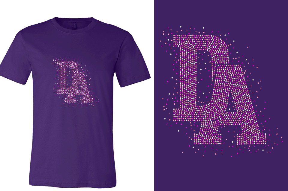 Rhinestones DA Interlocking Pink Stones Crystal Unisex t-shirt