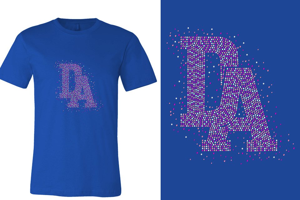 Rhinestones DA Interlocking Pink Stones Crystal Unisex t-shirt