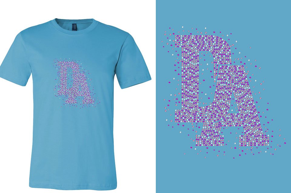 Rhinestones DA Interlocking Pink Stones Crystal Unisex t-shirt