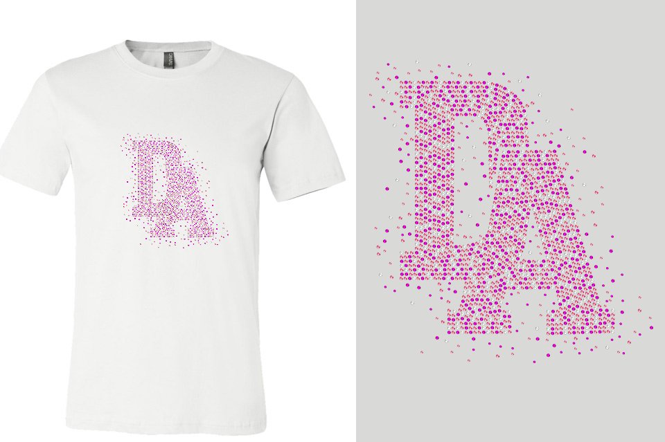 Rhinestones DA Interlocking Pink Stones Crystal Unisex t-shirt