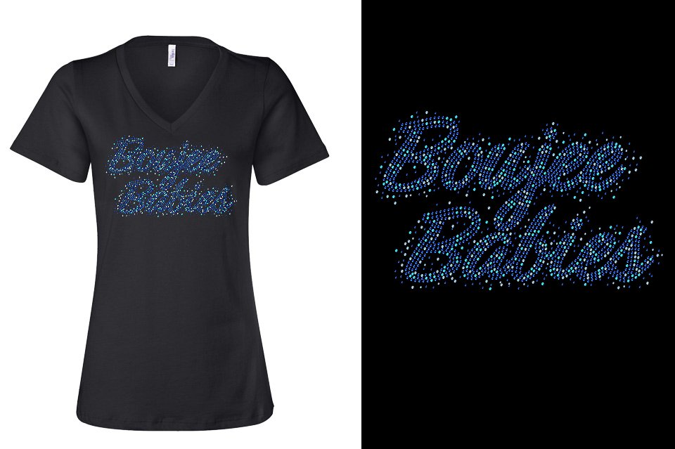 Rhinestones Boujee Babies Women's Relaxed V-Neck