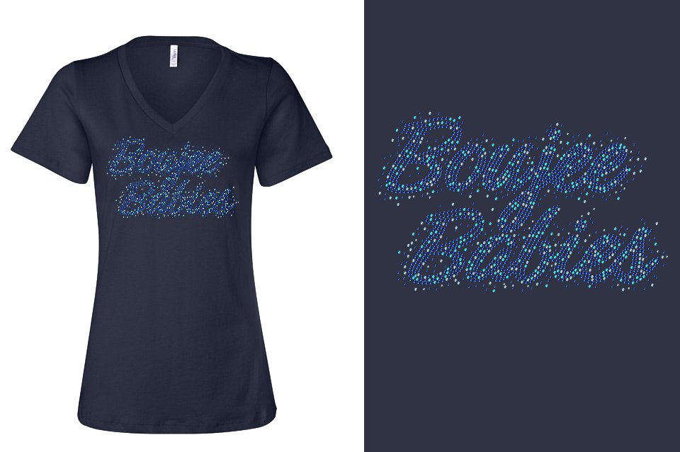 Rhinestones Boujee Babies Women's Relaxed V-Neck