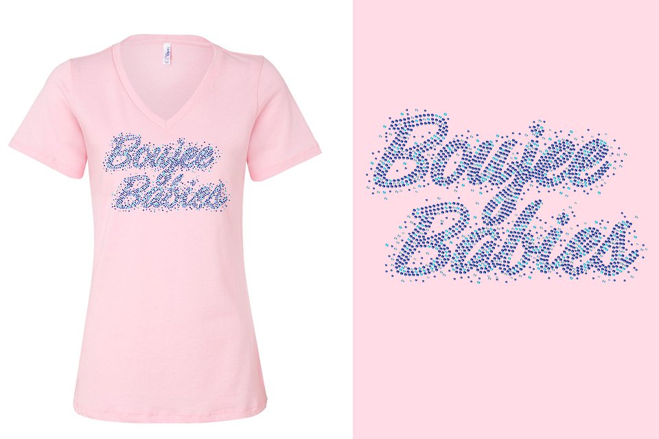 Rhinestones Boujee Babies Women's Relaxed V-Neck