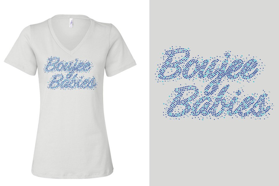 Rhinestones Boujee Babies Women's Relaxed V-Neck