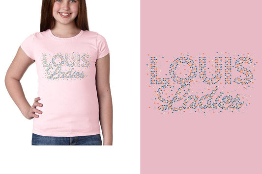 Rhinestones Louis Ladies Youth Girls' Princess T-Shirt