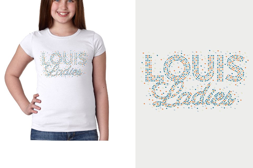 Rhinestones Louis Ladies Youth Girls' Princess T-Shirt