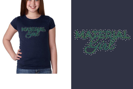 Rhinestones Material Girl Youth Girls' Princess T-Shirt