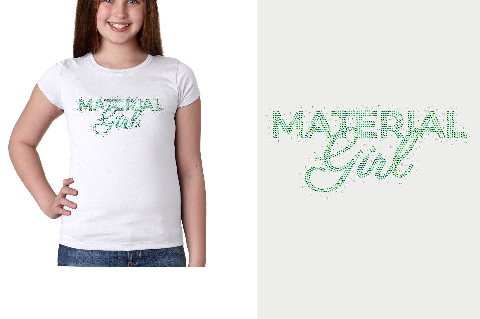 Rhinestones Material Girl Youth Girls' Princess T-Shirt