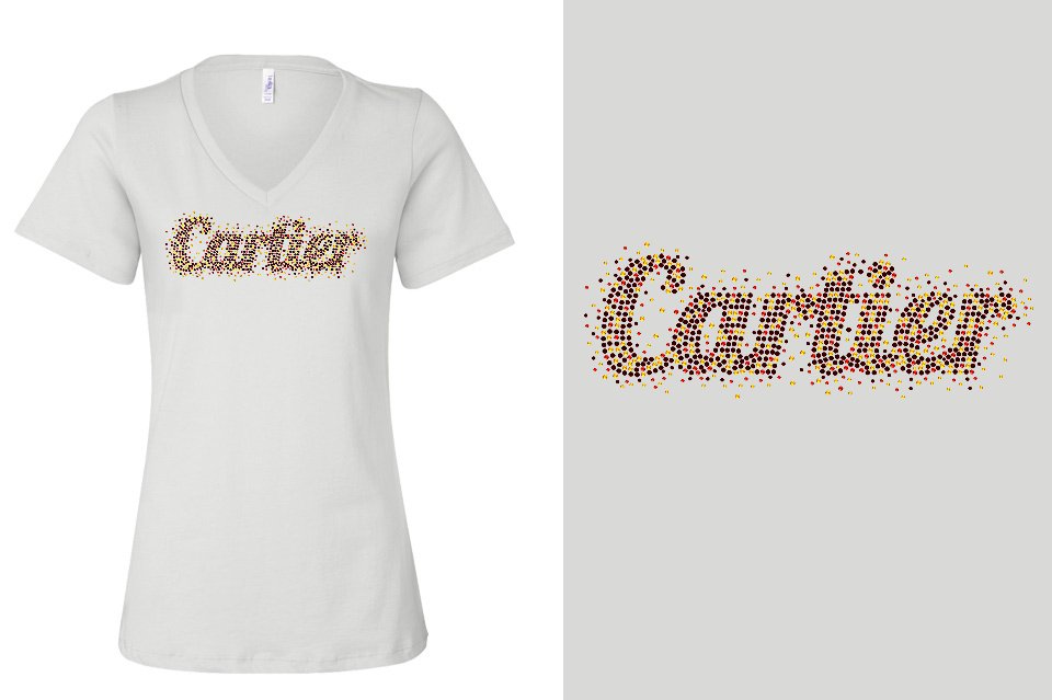 Rhinestones Cartier Women's Relaxed V-Neck